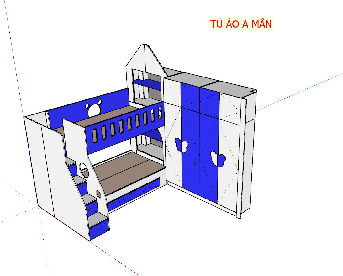 Giường tầng MDF cao cấp có tủ